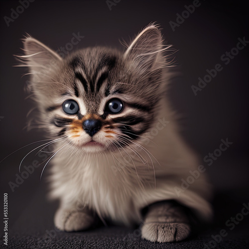 beautiful kitten in a cardigan, studio photography