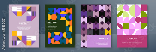 Geometric mosaic design poster with business corporate cover concept