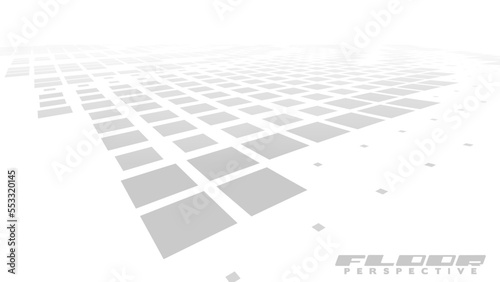 Floor perspective with light gray grid. Minimal vector graphics