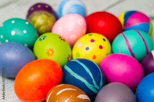 Colorful collection of patterned easter eggs