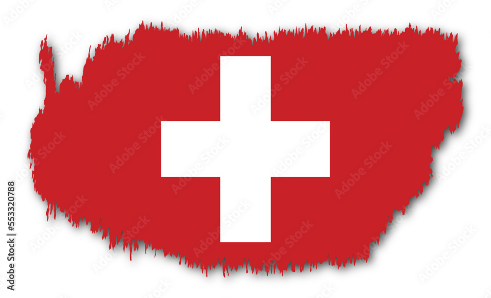 Obraz premium flag of Swiss Switzerland design in abstract shape