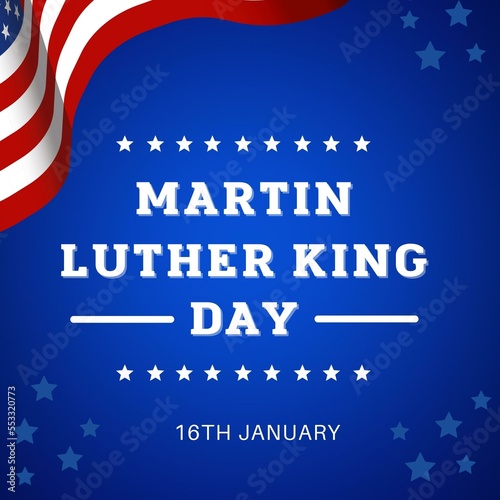 Martin Luther King Day illustration background 16th january  for social media template photo