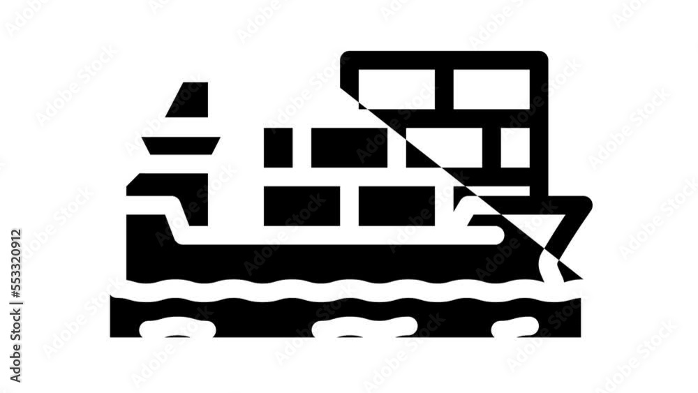 container ship line icon animation container ship line icon animation