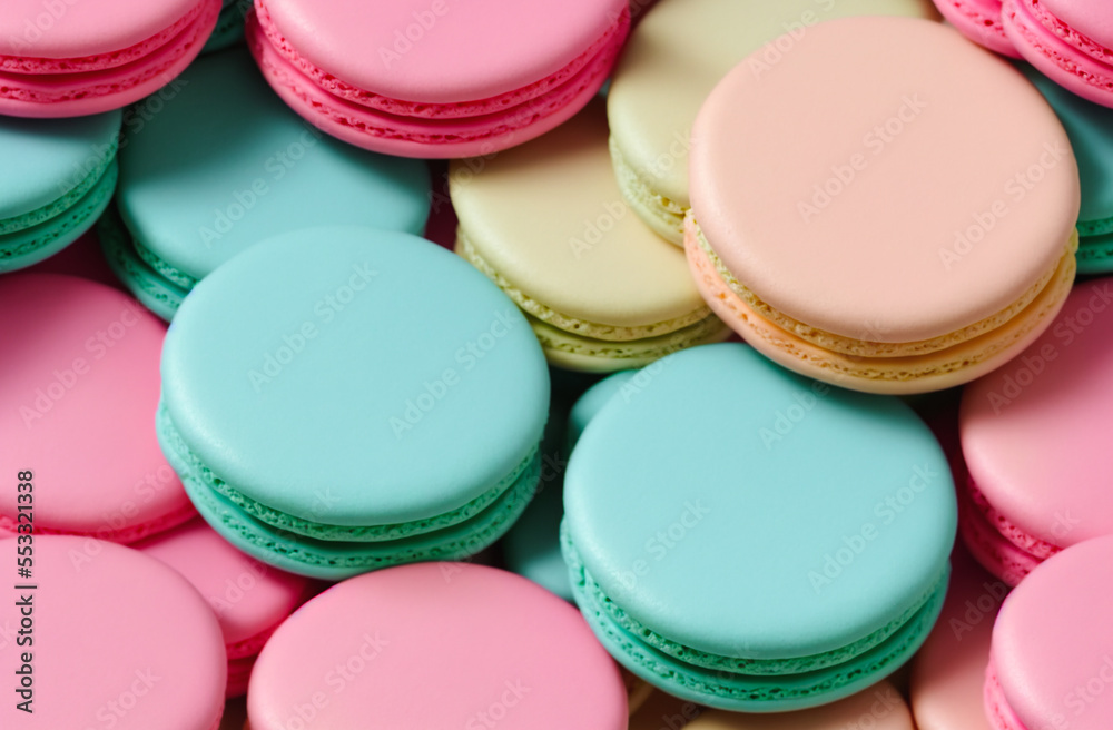 a lot of stacked pastel macarons a lot of stacked pastel macarons