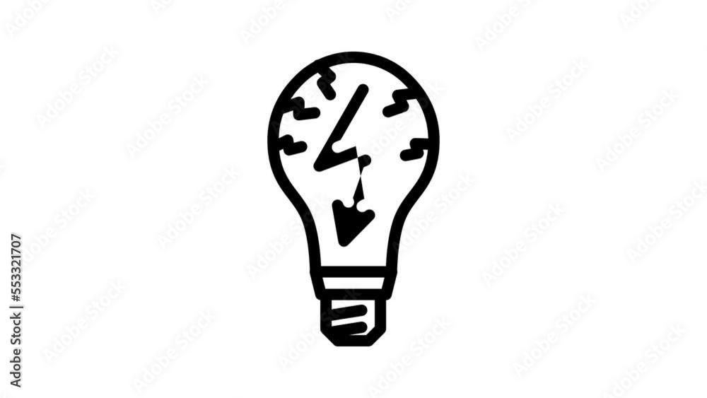 electric light bulb line icon animation electric light bulb line icon animation