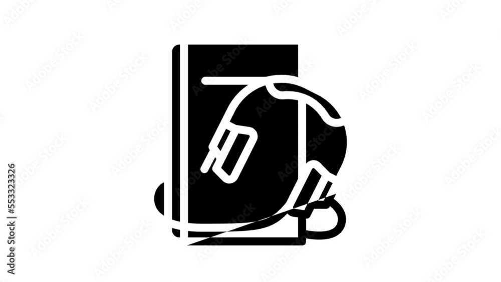 audiobook gadget line icon animation audiobook gadget line icon animation
