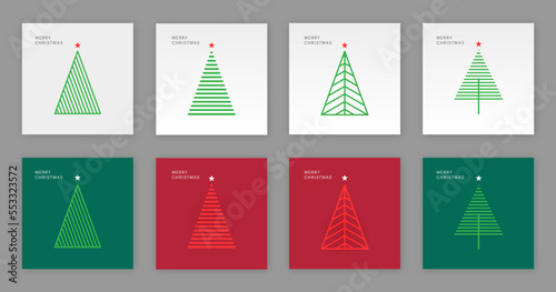Simple, minimalistic, Merry Christmas card collection.