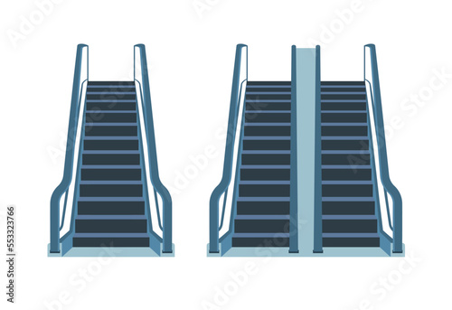 Vector electric airport ladder escalator. Elevator vector lift escalator icon