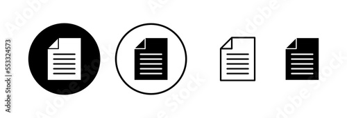 Document icon vector illustration. Paper sign and symbol. File Icon