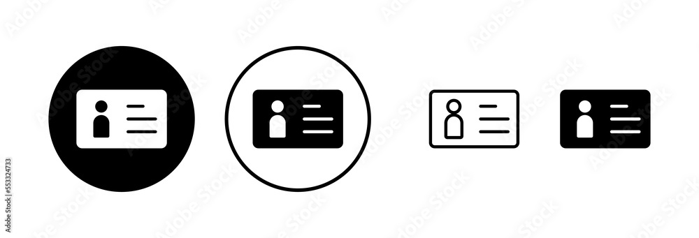 License icon vector illustration. ID card icon. driver license, staff identification card