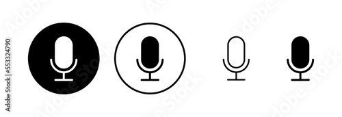 Microphone icon vector illustration. karaoke sign and symbol
