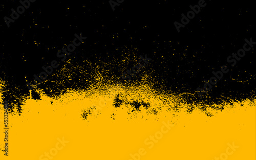 Grunge texture effect. Distressed overlay rough textured. Abstract vintage monochrome. Yellow isolated on black background. Graphic design element halftone style concept for banner, flyer, poster, etc
