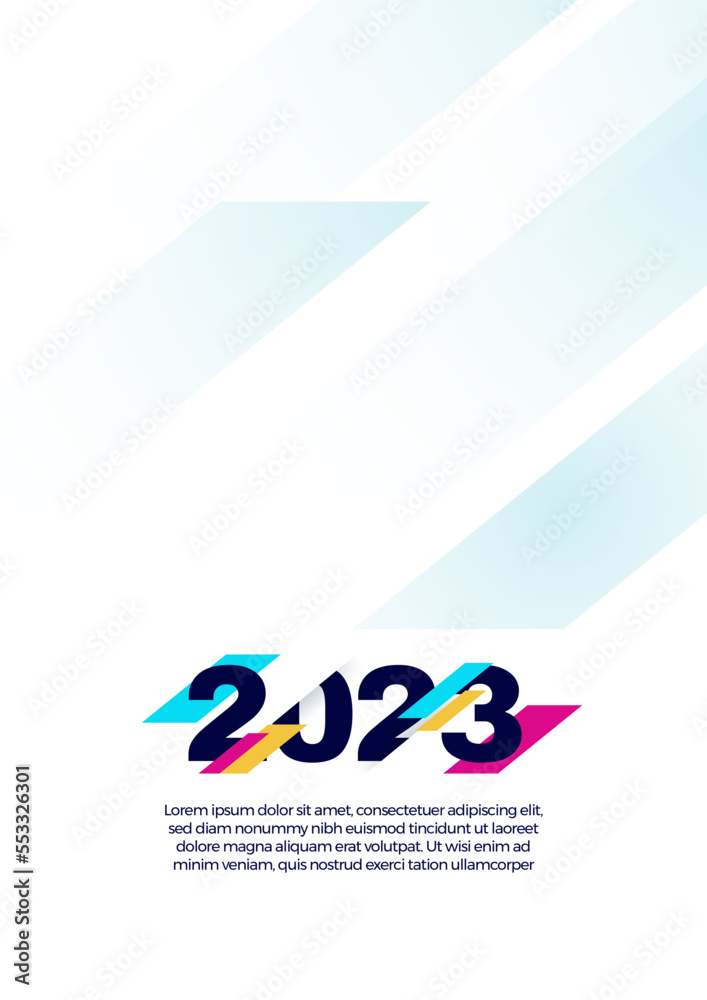 Happy New 2023 Year posters set. Typography geometric logo 2023 for branding, banner, cover, invitation card. Happy New 2023 Year posters set. Typography geometric logo 2023 for branding, banner, cover, invitation card.