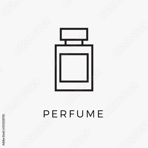 Perfume bottle line icon vector fragrance linear spray art cosmetic flat icon. Perfume illustration scent bottle design deodorant.