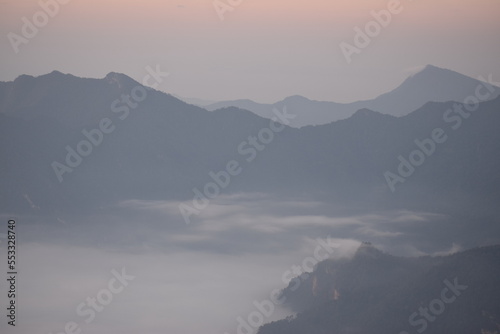 fog over mountains