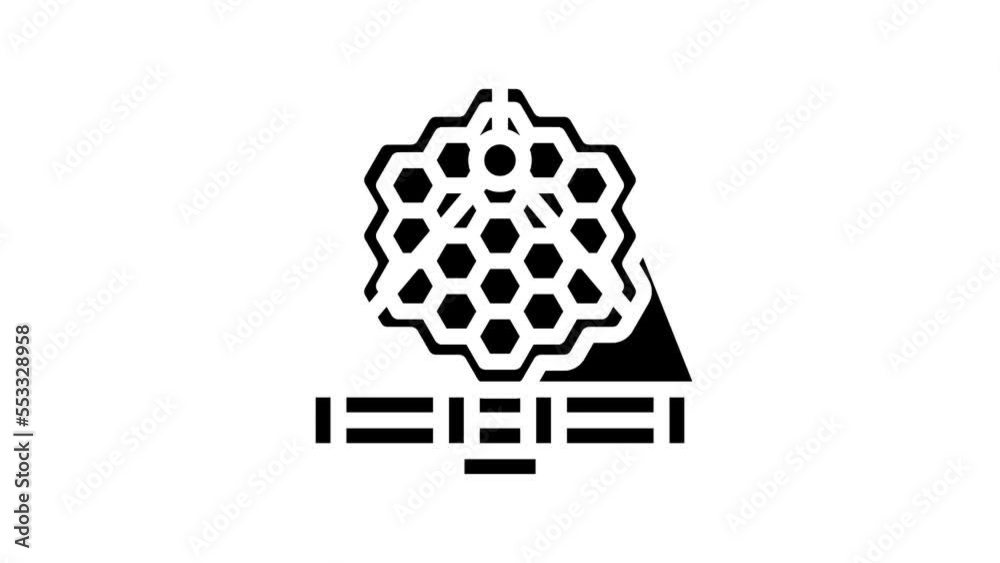 james webb space telescope line icon animation