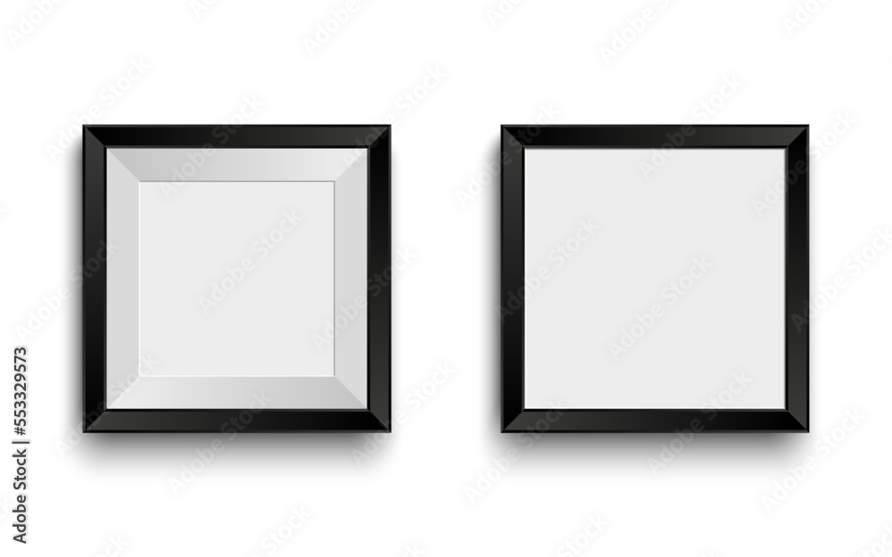 Realistic black frames for your picture or photo. Modern vector mockup template. Empty framing for your design