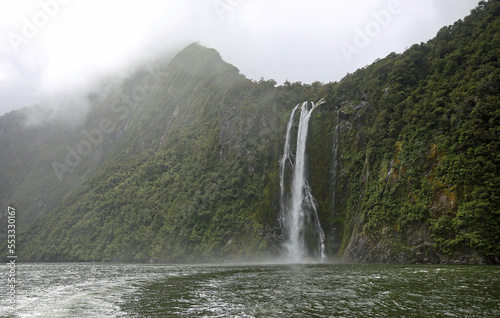 Drifting away from Stirling Falls - Milford Sound - New Zealand