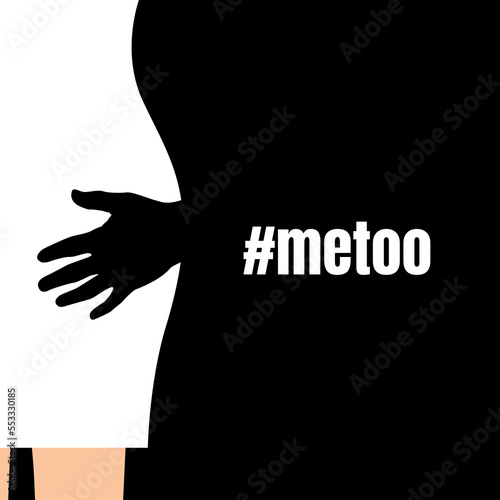Me too hashtag vector girl bad violence sexual abuse concept harassment.