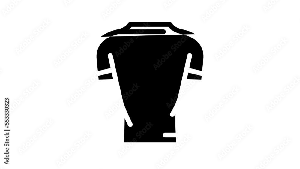 t-shirt with autograph line icon animation