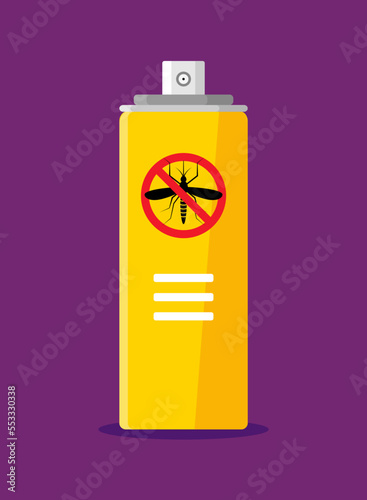 Mosquito insect reppelent bottle icon. Bug and mosquito reppelent spray aerosol prevention