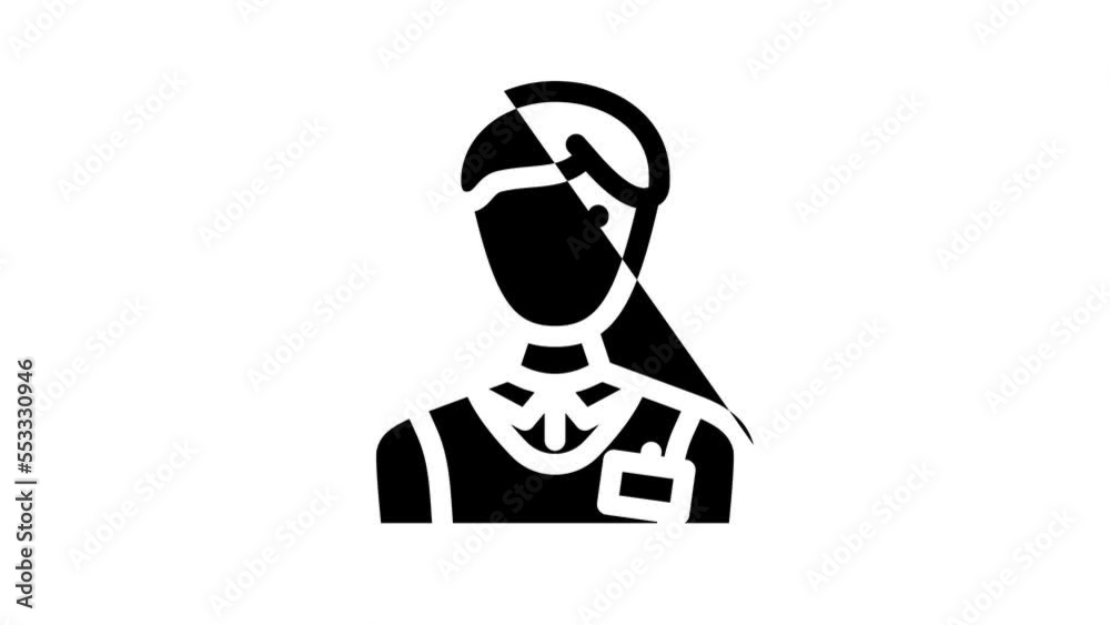 salesman store line icon animation