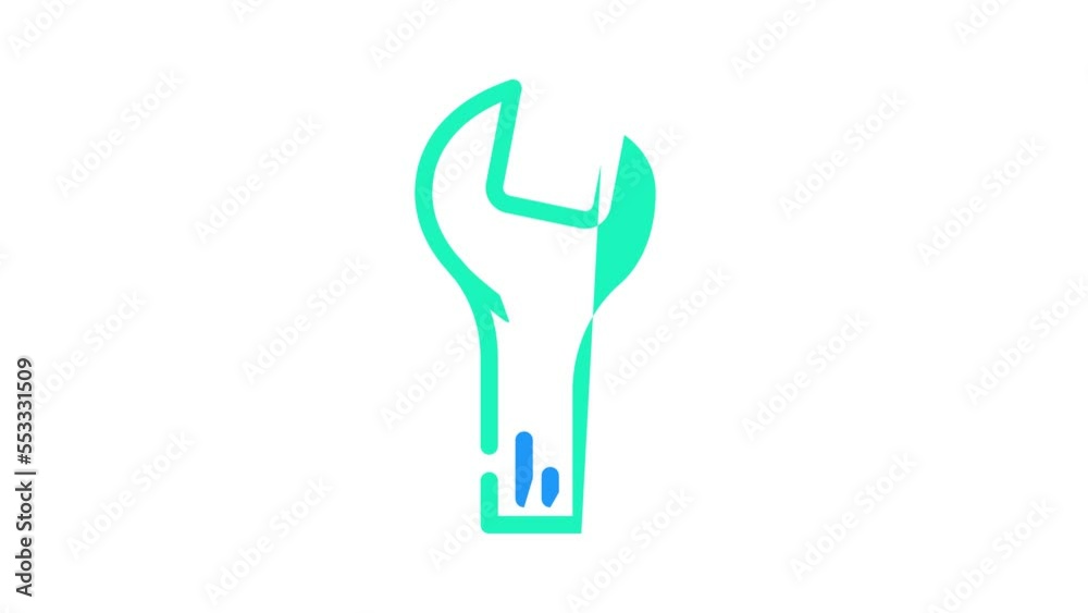 combination wrench color icon animation combination wrench color icon animation