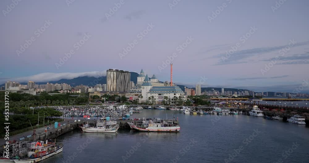 Tamsui Fisherman Wharf in Taiwan at sunset time Tamsui Fisherman Wharf in Taiwan at sunset time