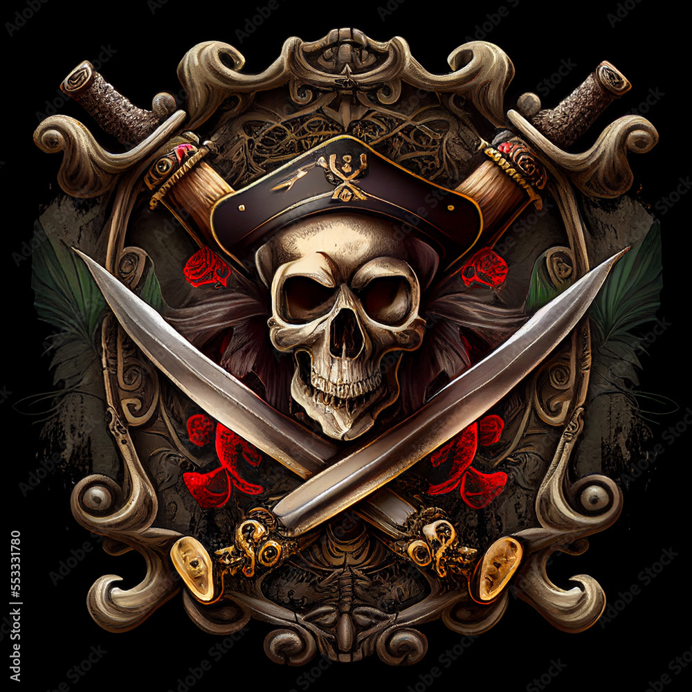 Obraz premium pirate skull and crossbones