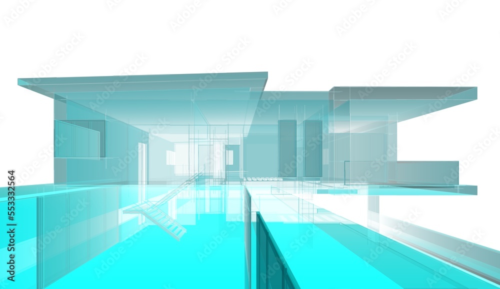 Fototapeta premium 3d rendering of a modern building 