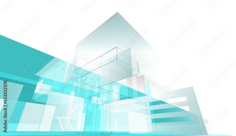 Fototapeta premium 3d rendering of a modern building