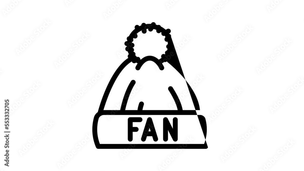 fan hat cloth line icon animation