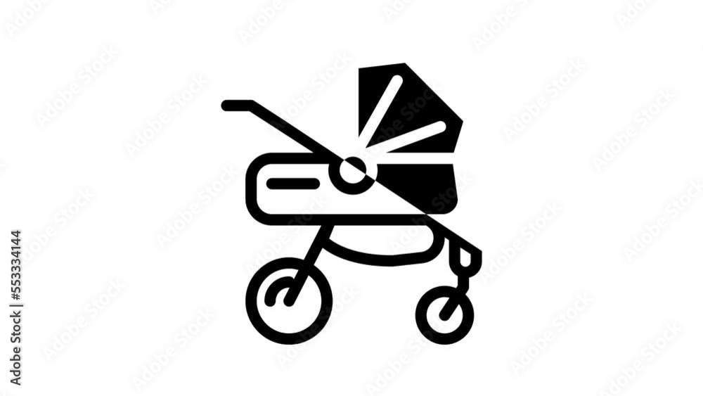 stroller for newborn baby line icon animation stroller for newborn baby line icon animation