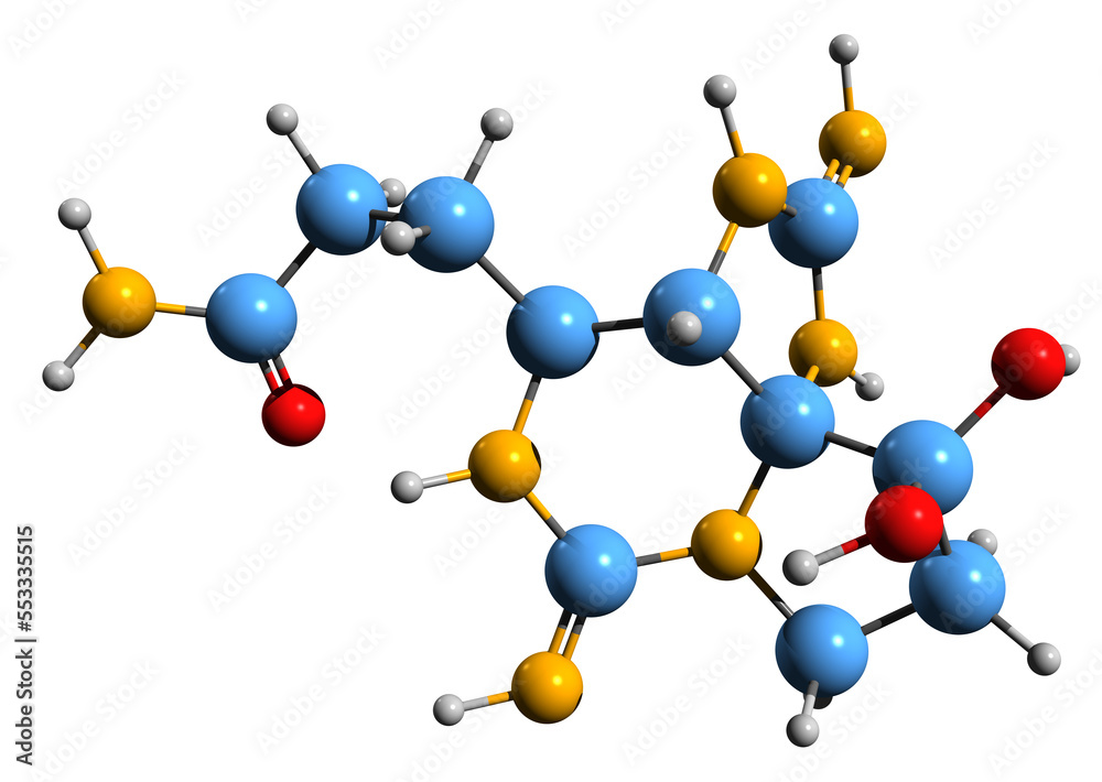 3D image of Saxitoxin skeletal formula - molecular chemical structure of shellfish neurotoxin isolated on white background
3D image of Saxitoxin skeletal formula - molecular chemical structure of shellfish neurotoxin isolated on white background