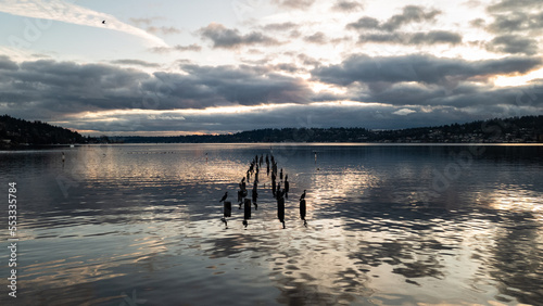 sunset over lake washington 