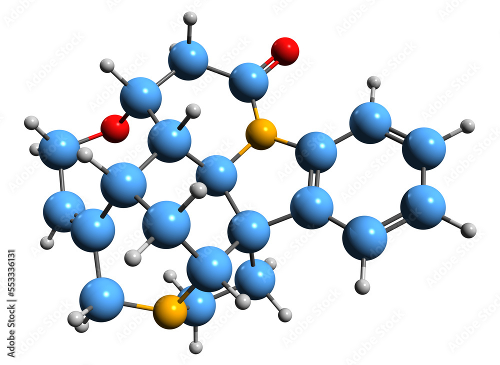 3D image of Strychnine skeletal formula - molecular chemical structure of highly toxic alkaloid isolated on white background
3D image of Strychnine skeletal formula - molecular chemical structure of highly toxic alkaloid isolated on white background