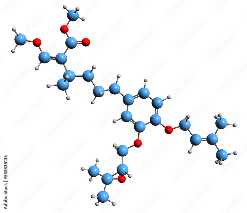 3D image of Strobilurin D skeletal formula molecular chemical