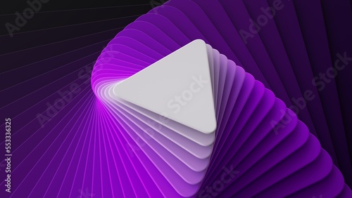 3d render, abstract modern minimalist wallpaper, blank triangular cards with rounded corners, twisted layers purple white gradient photo