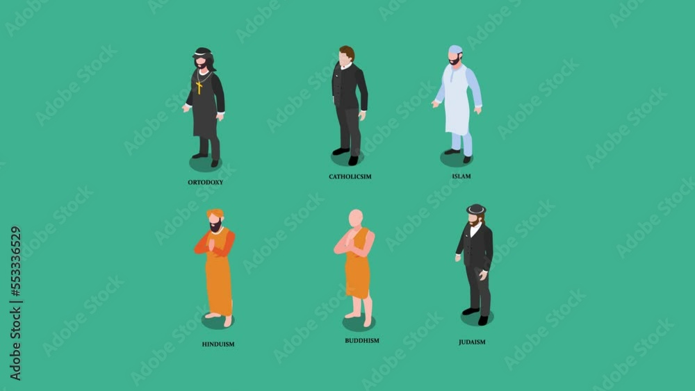 Group of people with different religion