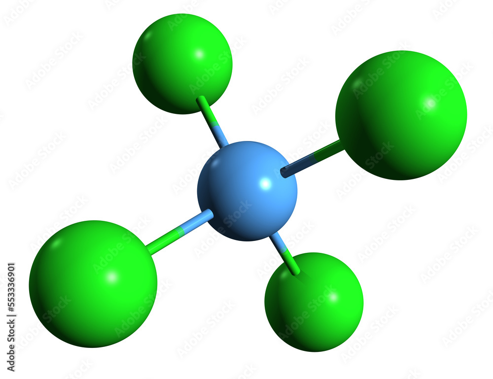 3D image of Carbon tetrachloride skeletal formula molecular chemical