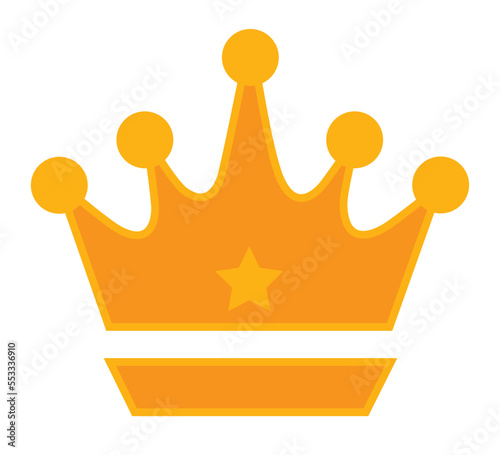 Golden royalty crown vector icon isolated