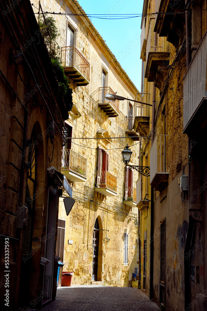 historic center of the Sicilian village Enna Sicily Italy