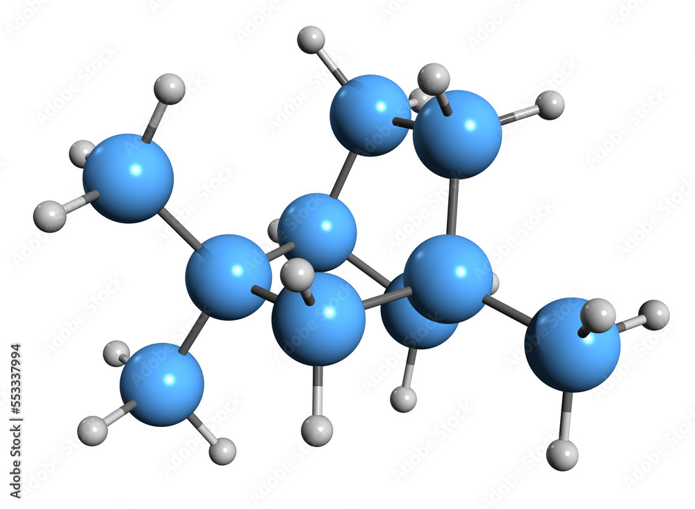 Obraz premium 3D image of fenhan skeletal formula - molecular chemical structure of terpene isolated on white background 