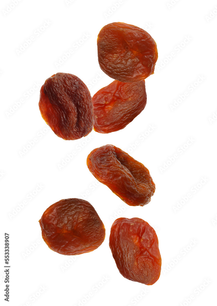 Many tasty dried apricots on white background Many tasty dried apricots on white background