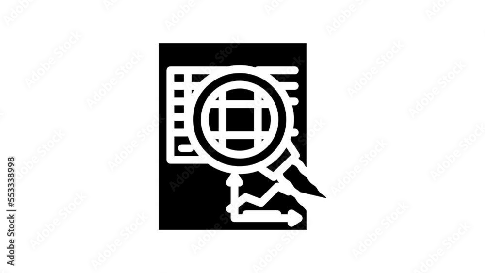 research financial document line icon animation research financial document line icon animation