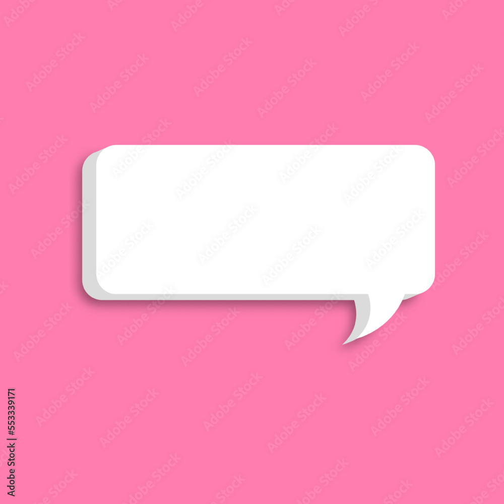 3d speech bubble icon isolated on pink background
