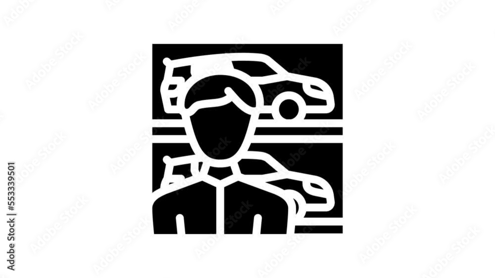 automobile car seller line icon animation automobile car seller line icon animation