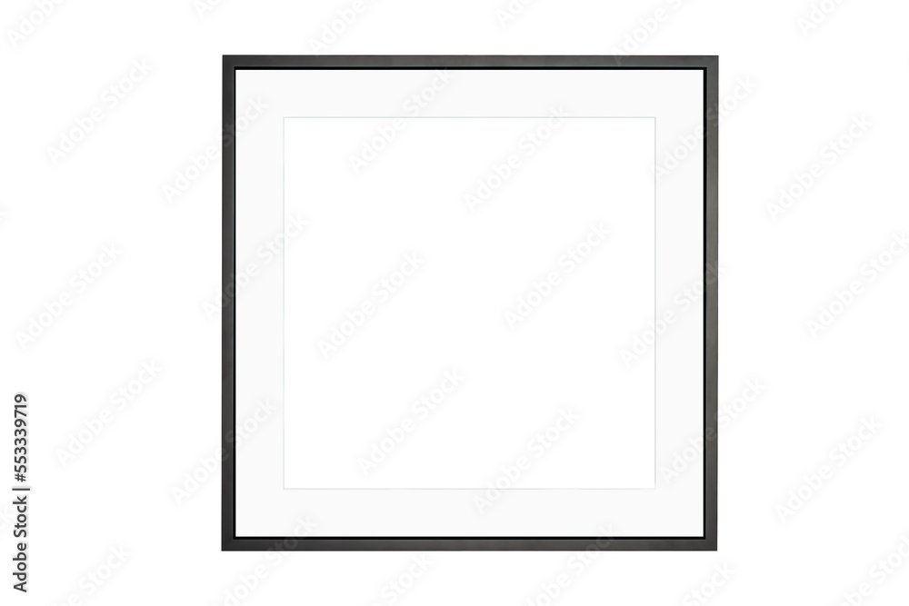 Thin square black frame with white mat isolated - obrazy, fototapety, plakaty 