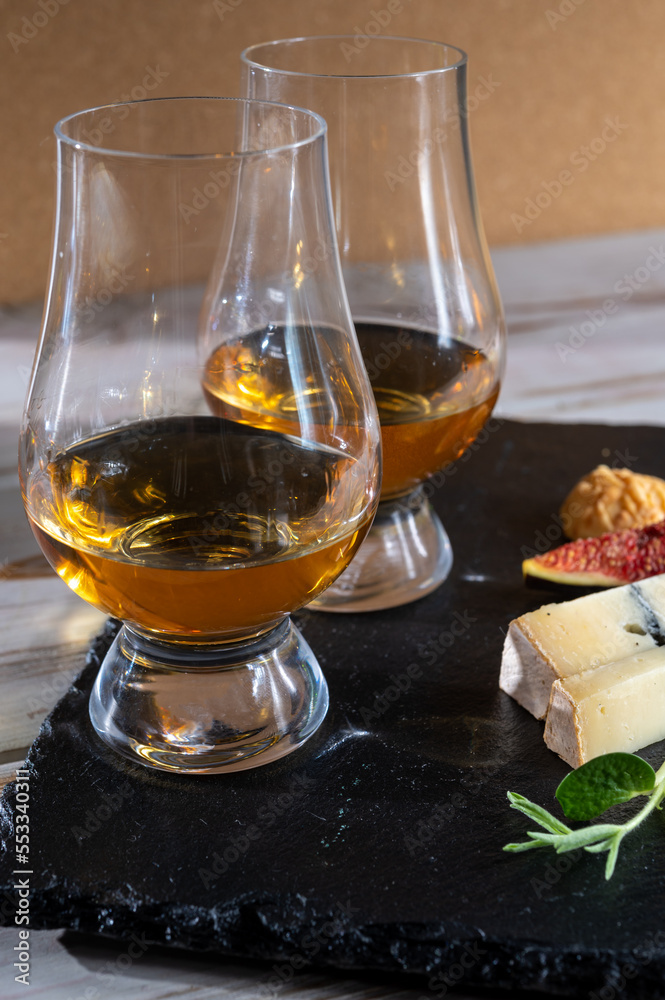 Scotch single malt and blended whisky tasting on distillery in Scotland close up Scotch single malt and blended whisky tasting on distillery in Scotland close up