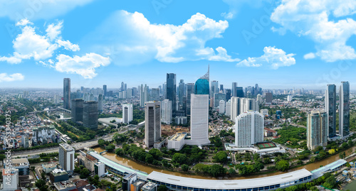Panoramic view of Jakarta, the capital city of indonesia. Jakarta is the largest city in Southeast Asia.  © alfin